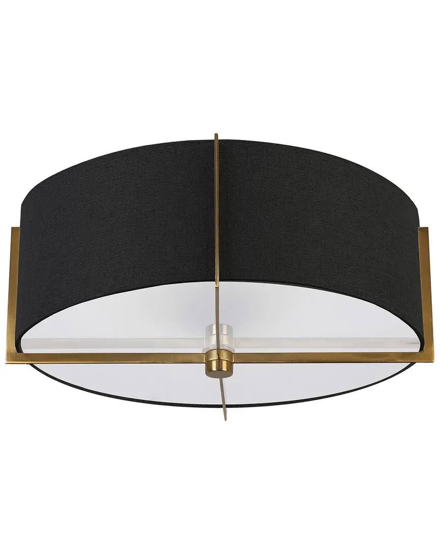 Preston 3-Light Semi-Flush Mount - Black, Fabric image