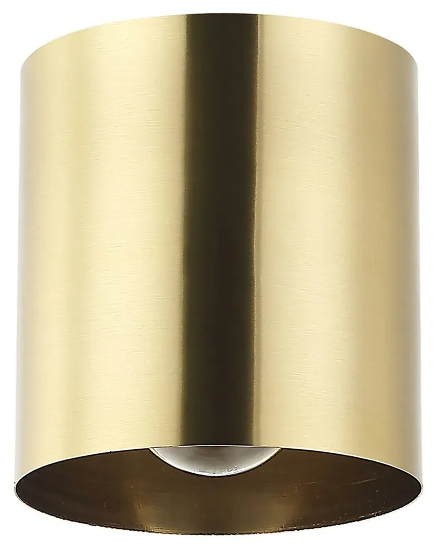 Theron 1-Light Flush Mount - Brass, Metal