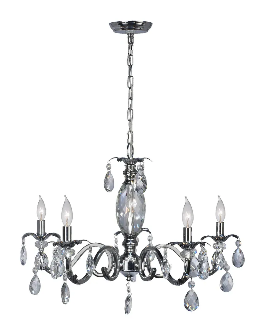 Clara 5-Light Crystal Chandelier - Chrome, Lead Crystal image