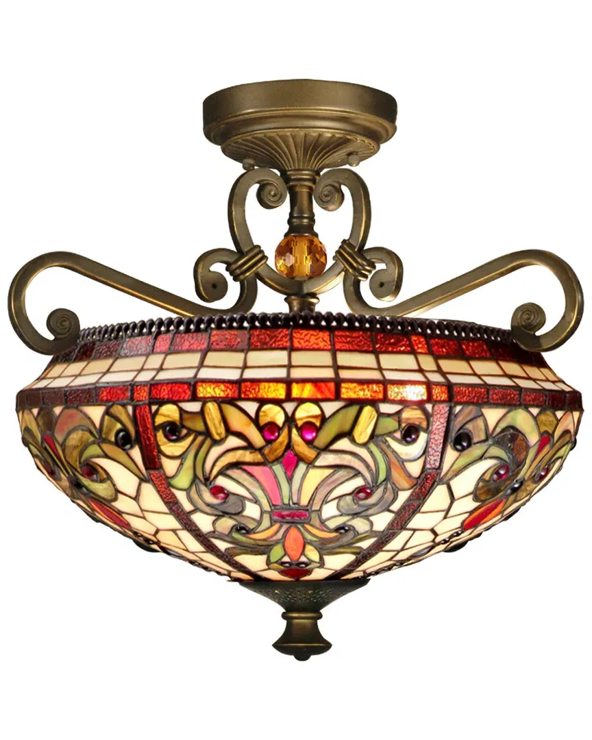 Dale Tiffany Baroque Semi Flush Mount - Multi, Art Glass image