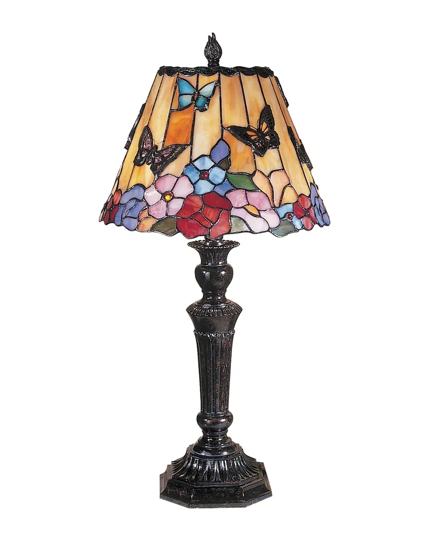Dale Tiffany Butterfly Peony Table Lamp - Multi, Art Glass image