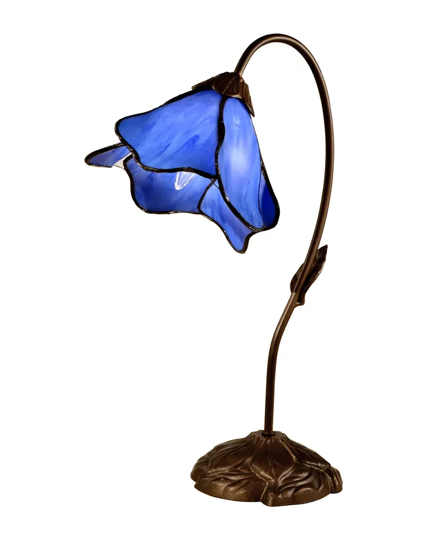 Poelking 1-Light Lily Table Lamp - Blue, Art Glass image