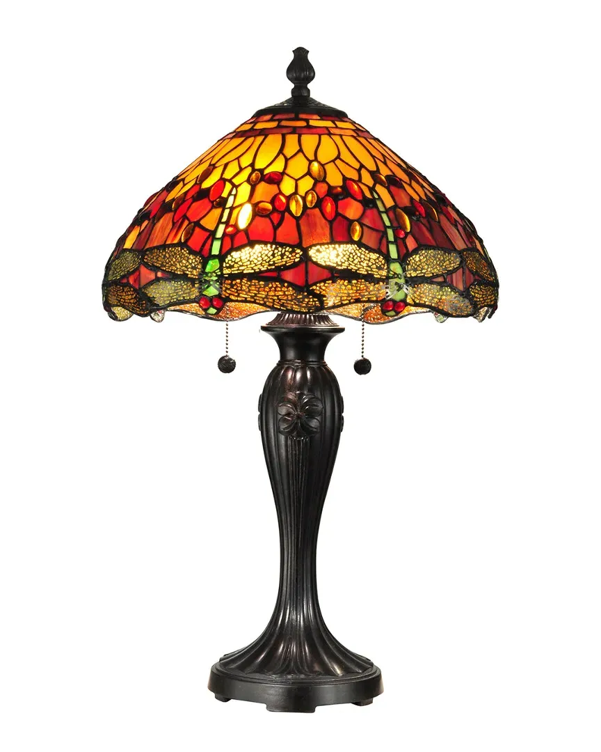 Reves Dragonfly Table Lamp - Multi, Art Glass image