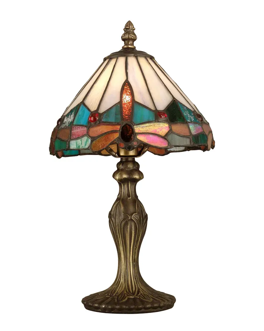 Roseate Jewel Dragonfly Accent Table Lamp - Multi