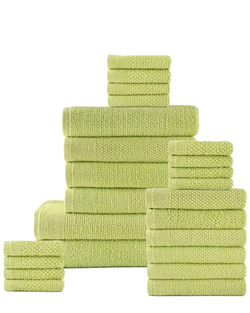 24-Piece Popcorn Bath Towel Set - Spearmint, Cotton
