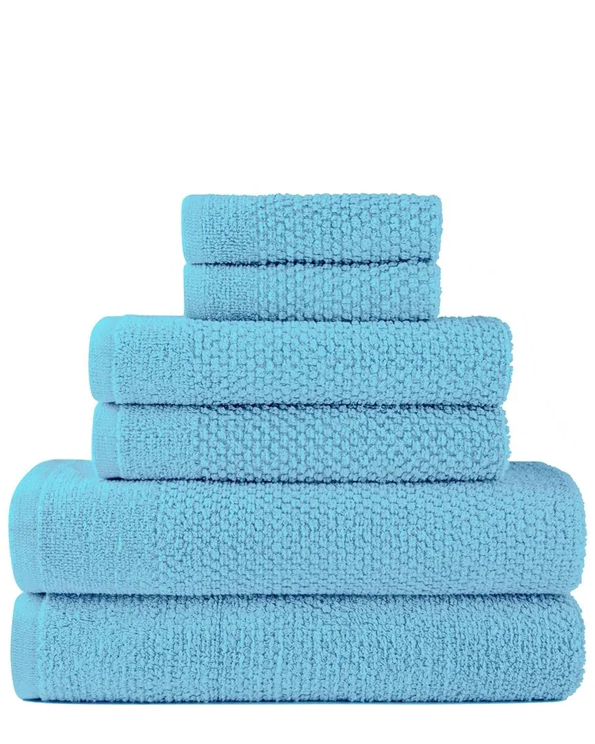 Dan River 6-Piece Bath Towel Set - Aqua, Cotton image