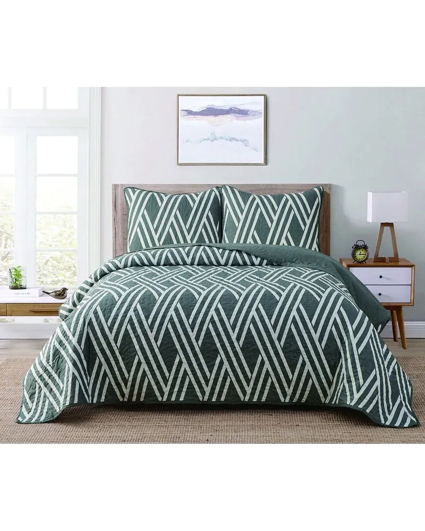 Reversible Quilt Set - Grey, Microfiber