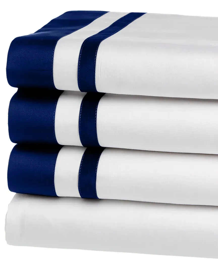 Marta Double Insert Sheet Set - White and Royal Blue image
