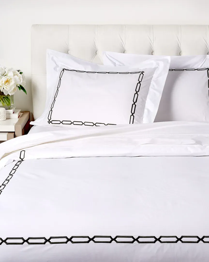 Prato Embroidered Duvet Set - White and Black
