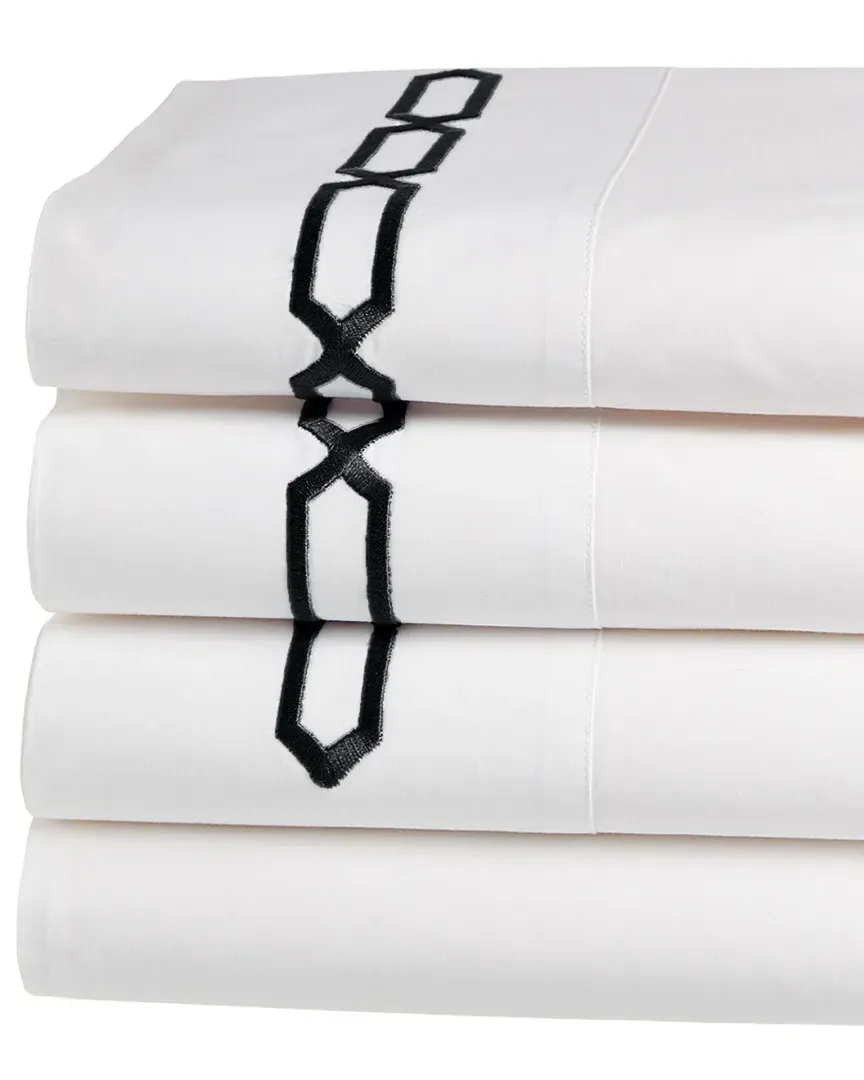 Prato Embroidered Sheet Set - White and Black image