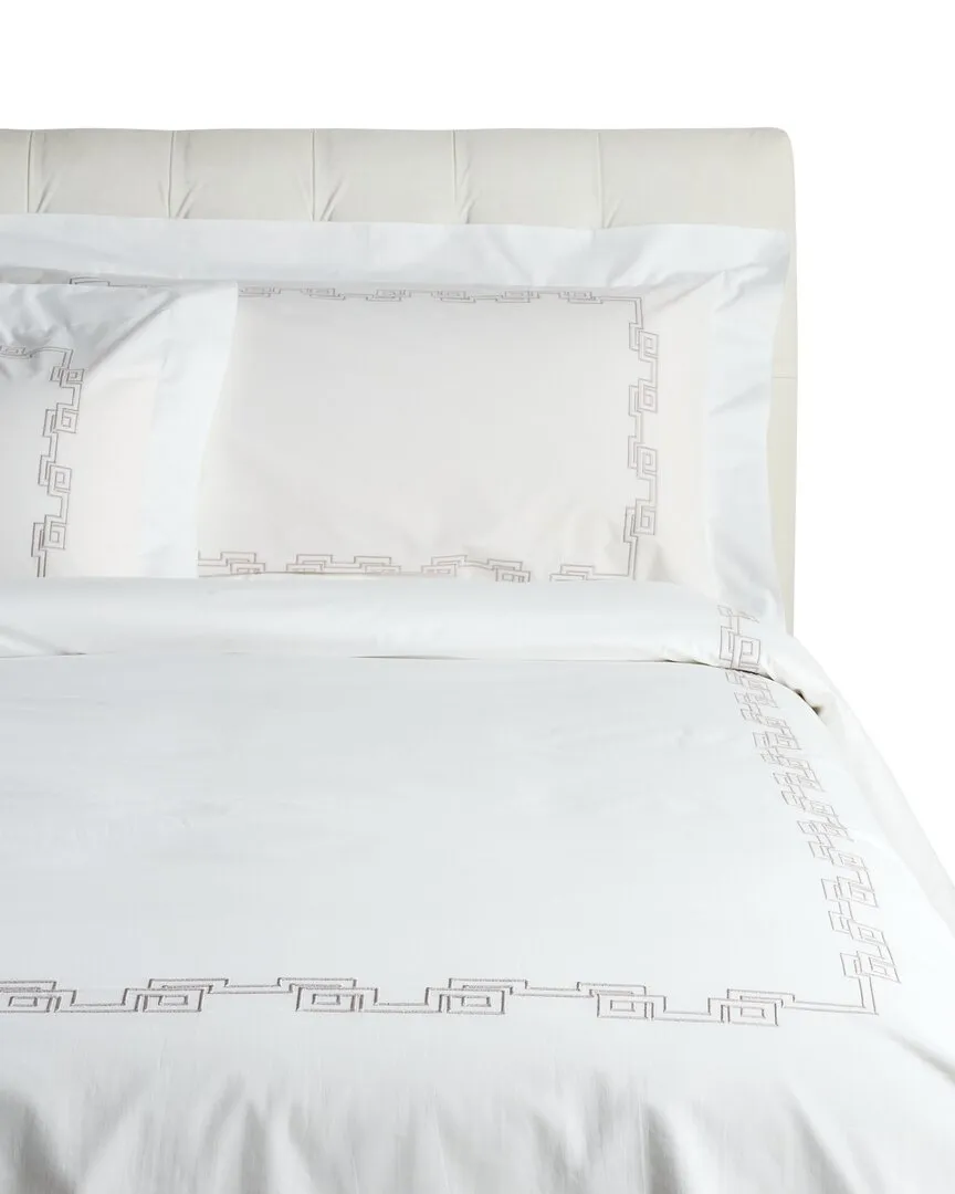 Sinfonia Toscana Greek Embroidered Duvet Set - White