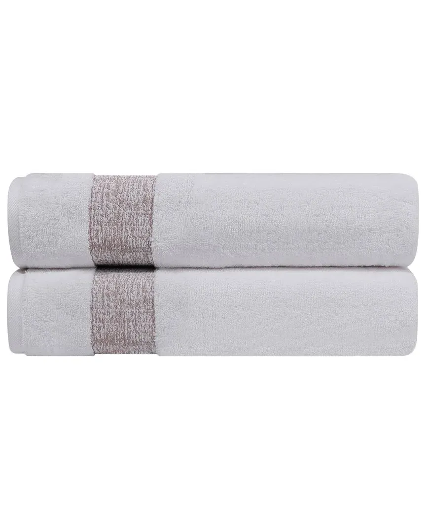 Pera Set of 2 Turkish Bath Sheets - Beige, Cotton image