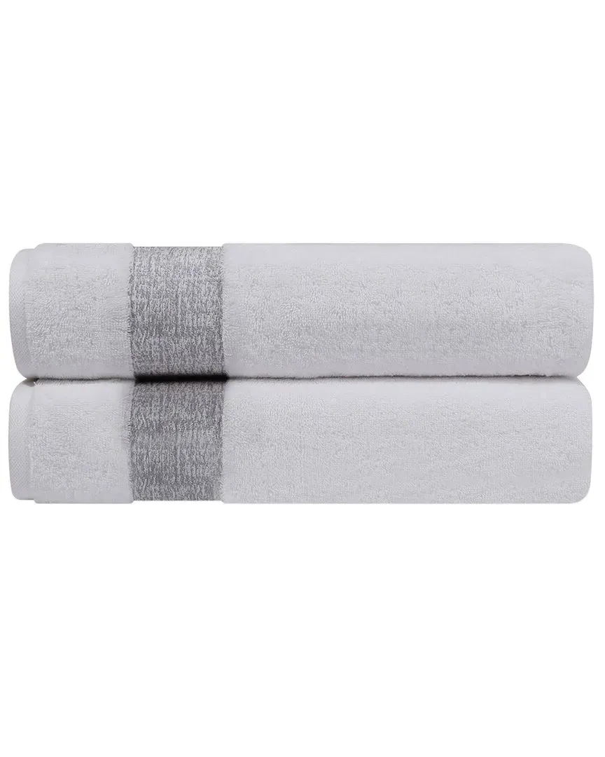 Pera Set of 2 Turkish Bath Sheets - Silver, Cotton