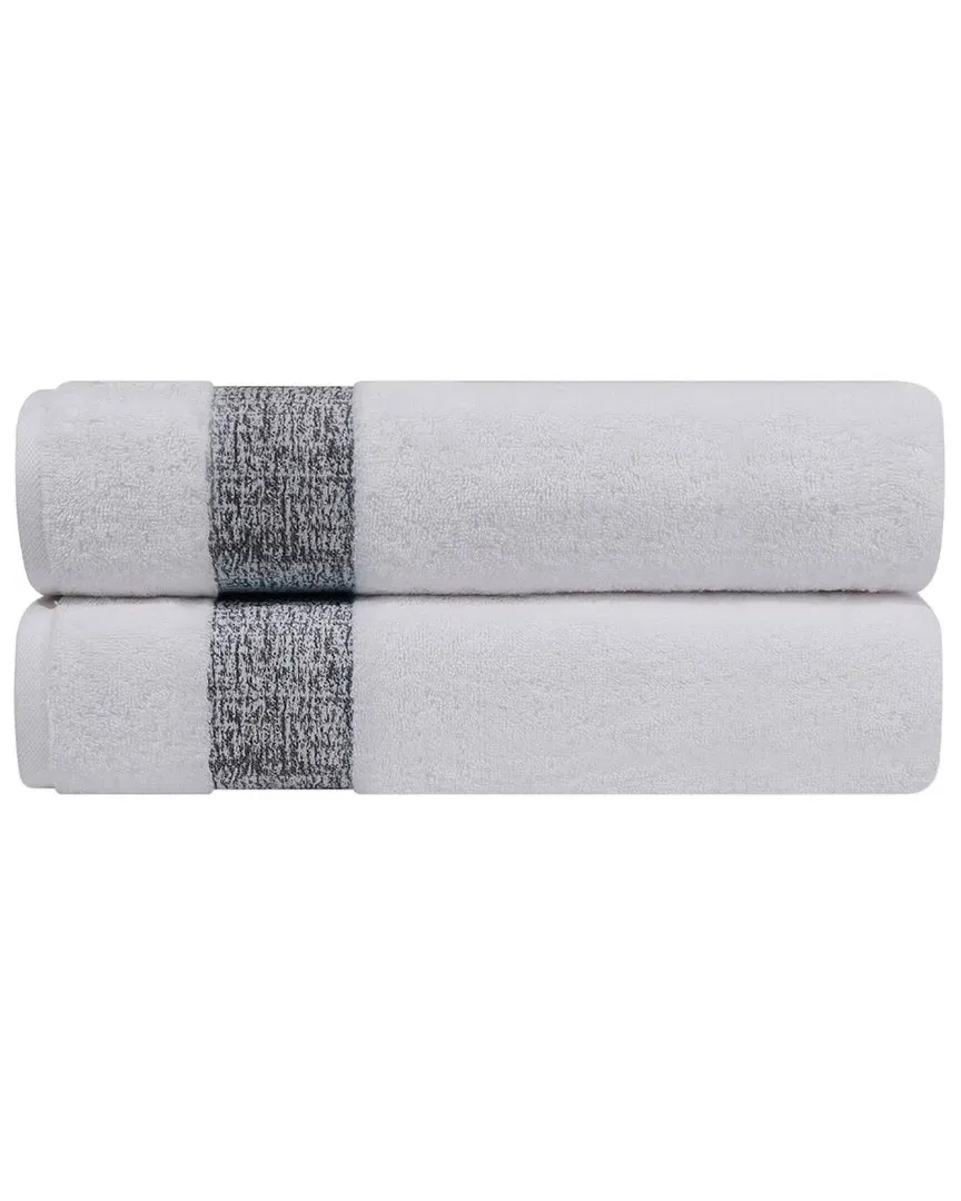 Pera Set of 2 Turkish Bath Towels - Grey, Cotton