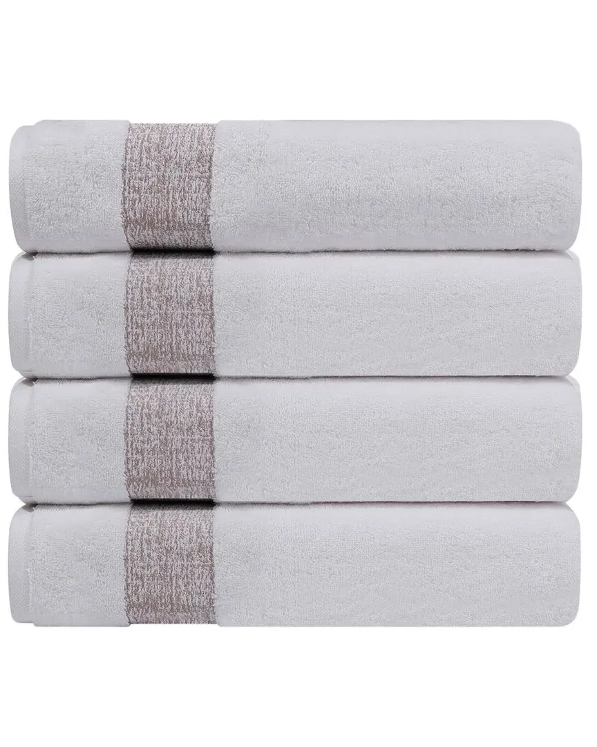 Pera Set of 4 Hand Towels - Beige, Turkish Cotton image