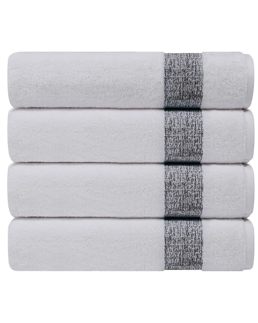 Pera Set of 4 Turkish Bath Towels - Grey, Cotton