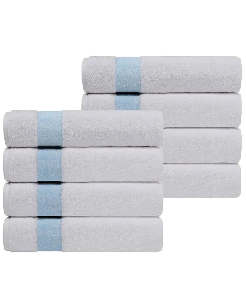 Pera Set of 8 Turkish Wash Towels - Blue, Cotton image