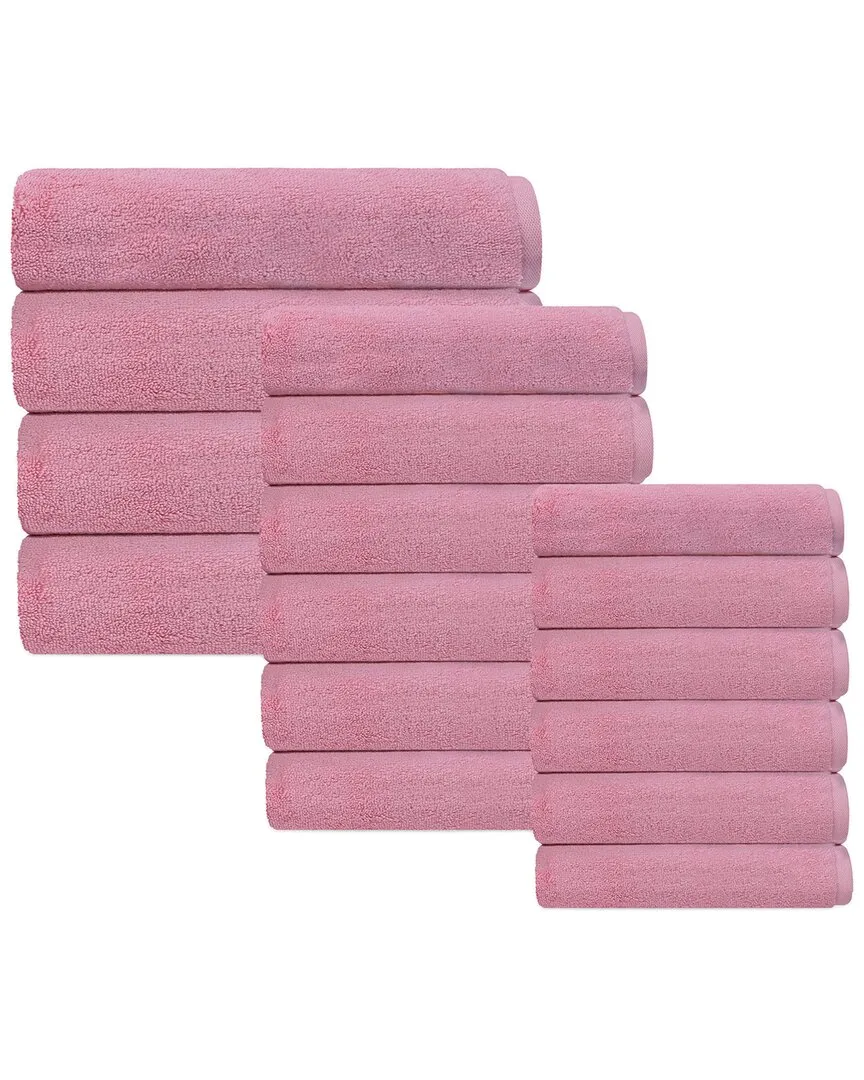 Puresoft Set of 16 Turkish Towels - Pink, Cotton