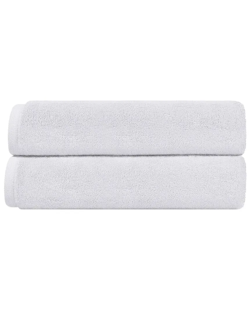 Puresoft Set of 2 Bath Towels - White, Turkish Cotton