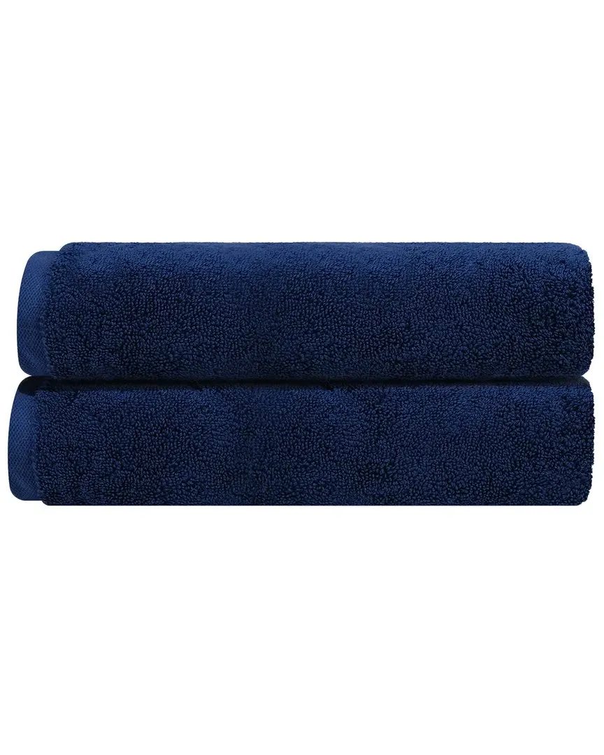 Puresoft Set of 2 Turkish Bath Sheets - Navy, Cotton