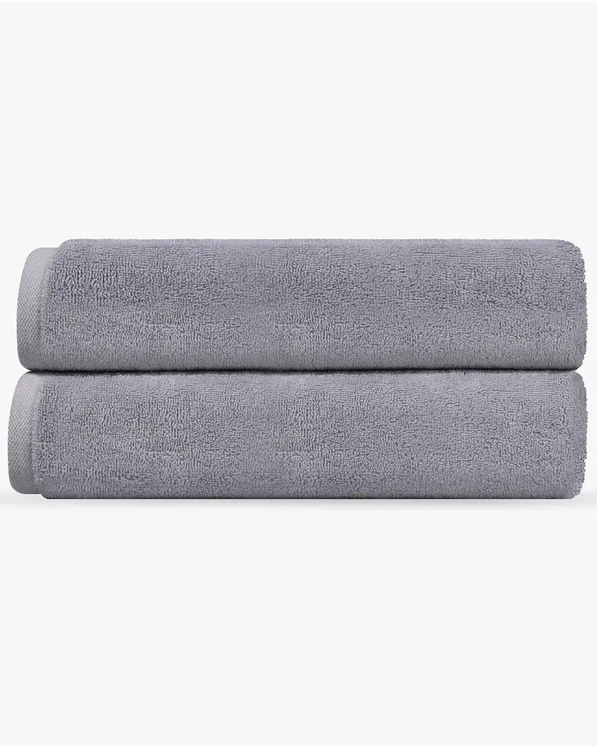 Puresoft Set of 2 Turkish Bath Sheets - Silver, Cotton