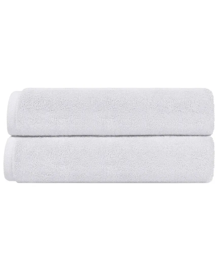 Puresoft Set of 2 Turkish Bath Sheets - White, Cotton