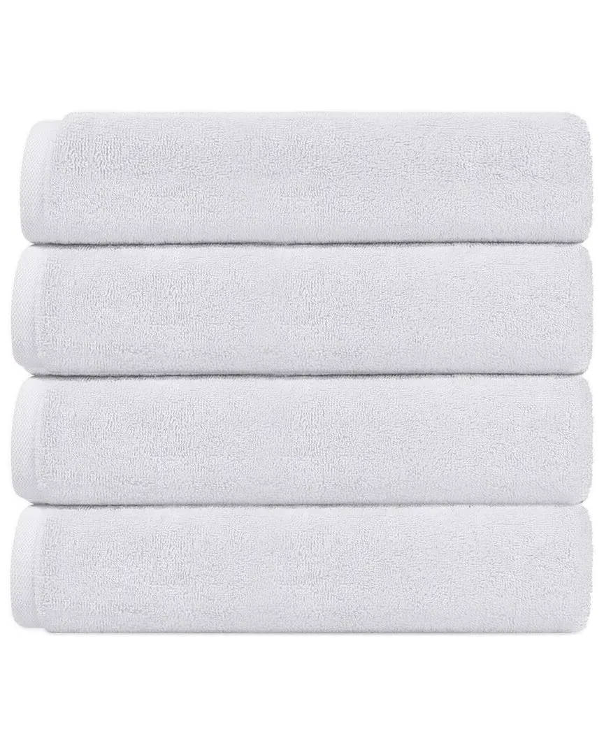 Puresoft Set of 4 Hand Towels - White, Turkish Cotton