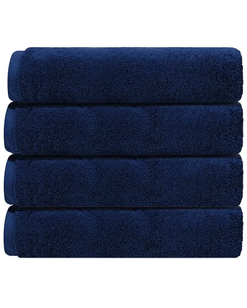 Puresoft Set of 4 Turkish Wash Towels - Navy, Cotton