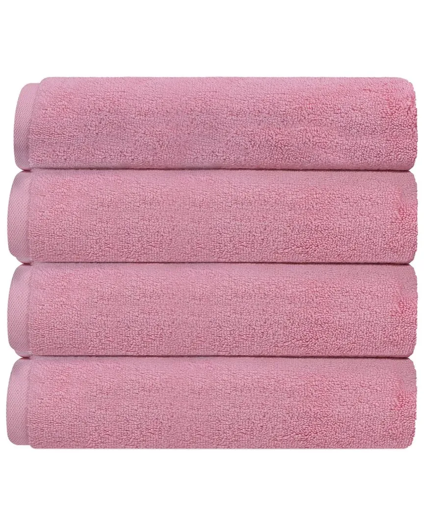 Puresoft Set of 4 Turkish Wash Towels - Pink, Cotton