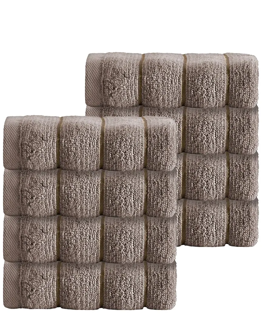 Set of 8 Wash Towels - Beige, Turkish Cotton image