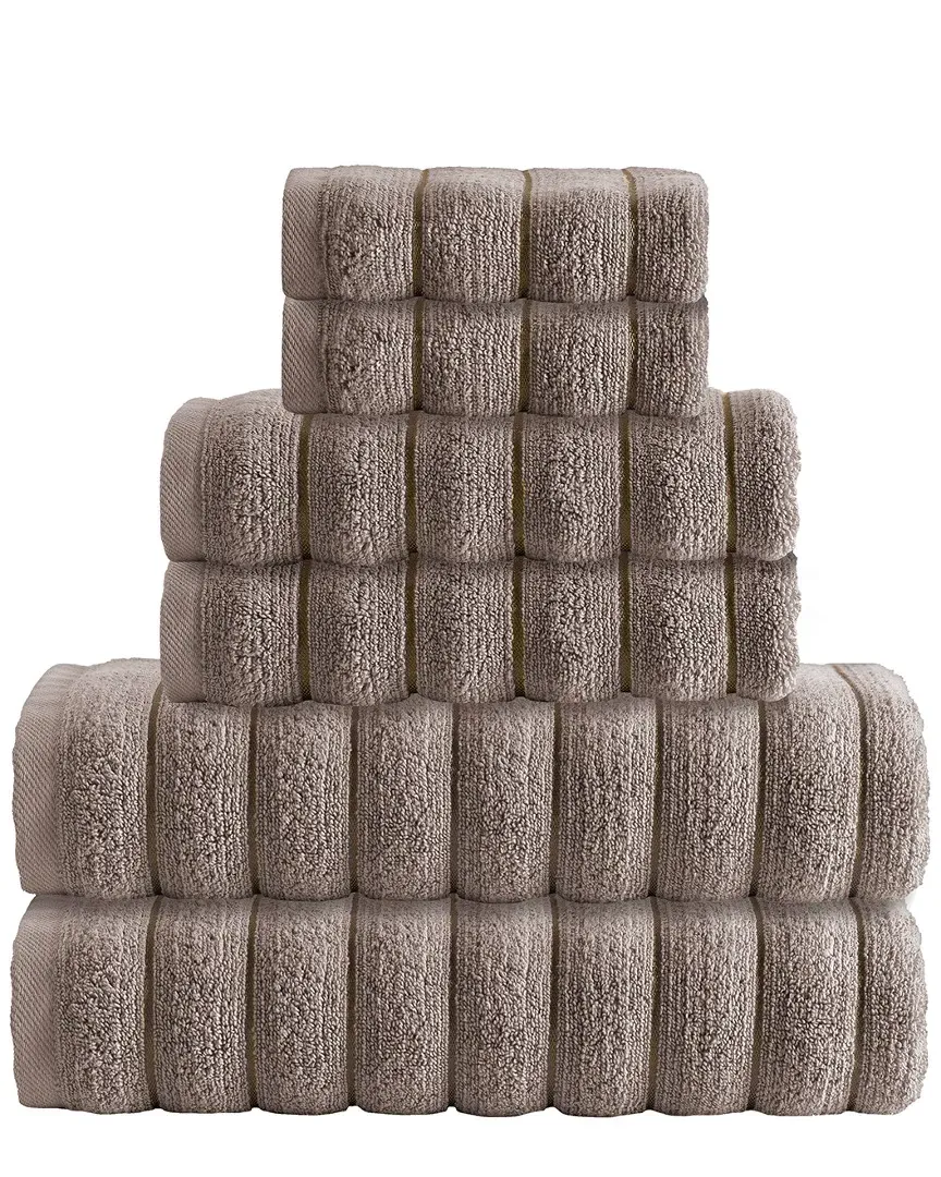 Vague 6-Piece Towel Set - Beige, Turkish Cotton image