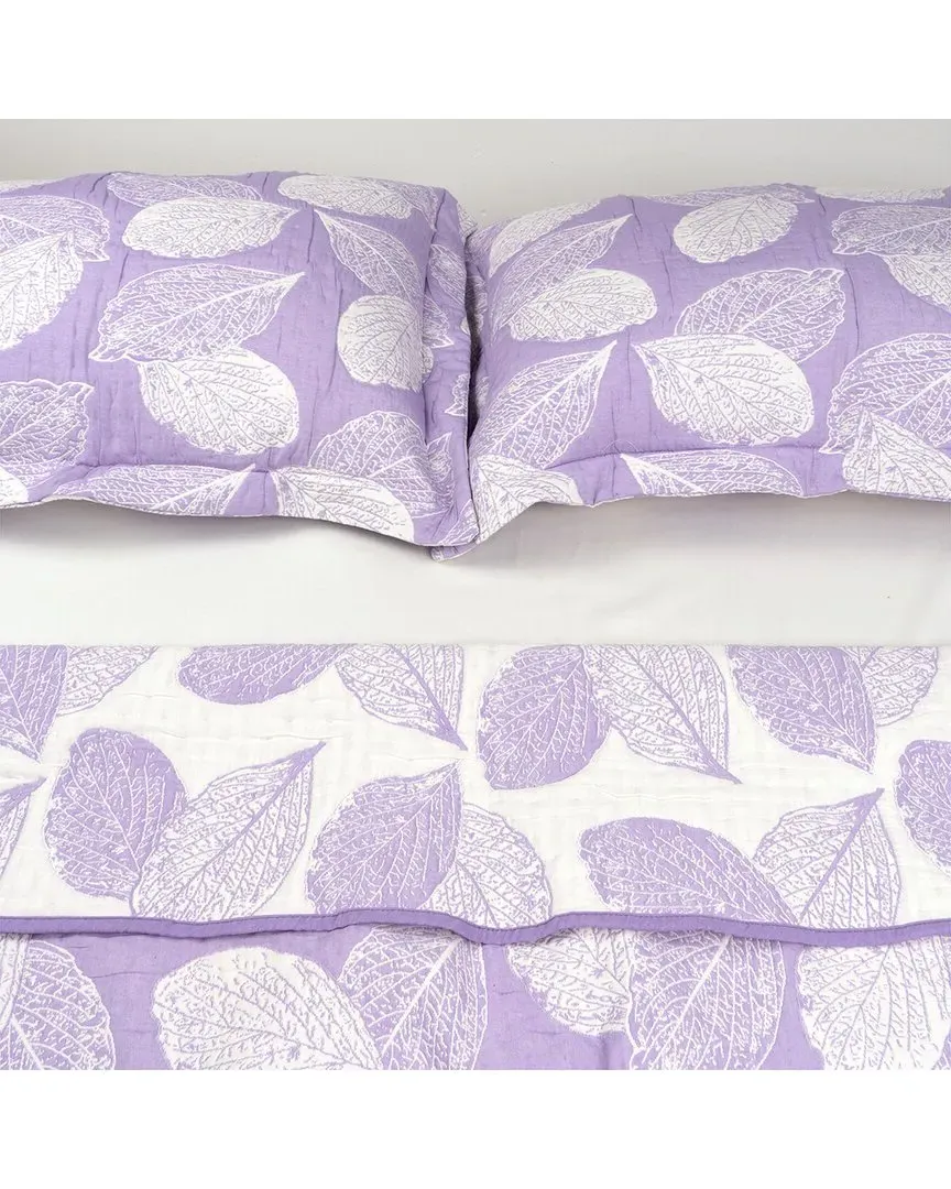 Veranova Home Leafy Dreams Bedspread Set - Purple, Cotton