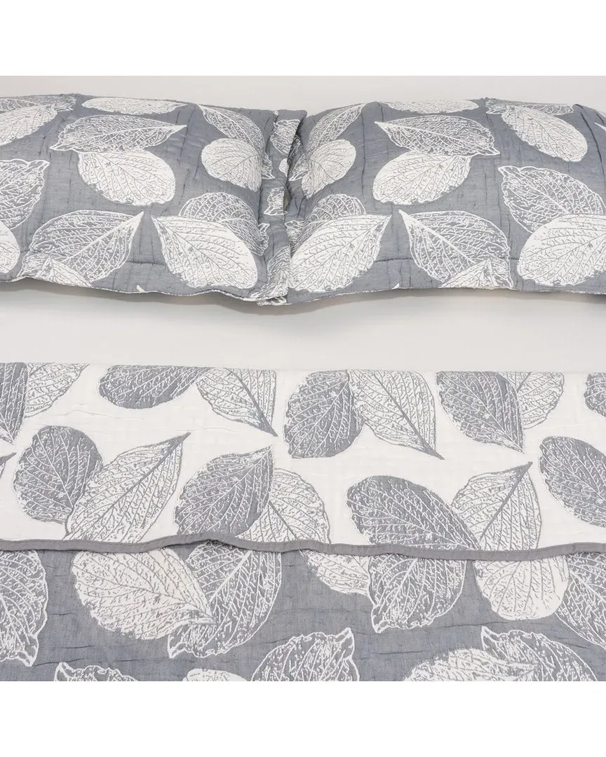 Veranova Home Leafy Dreams Twin Bedspread Set - Grey, Cotton image