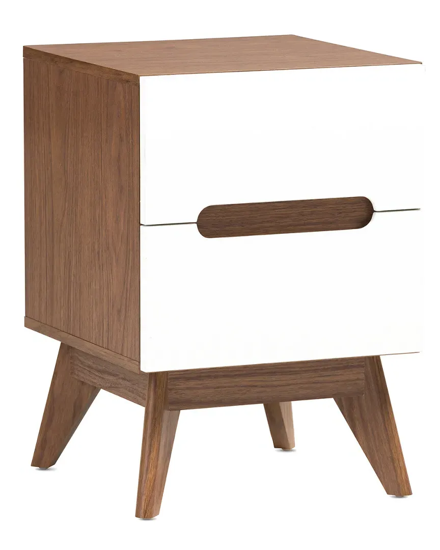 Calypso 3-Drawer Nightstand - White, Walnut image