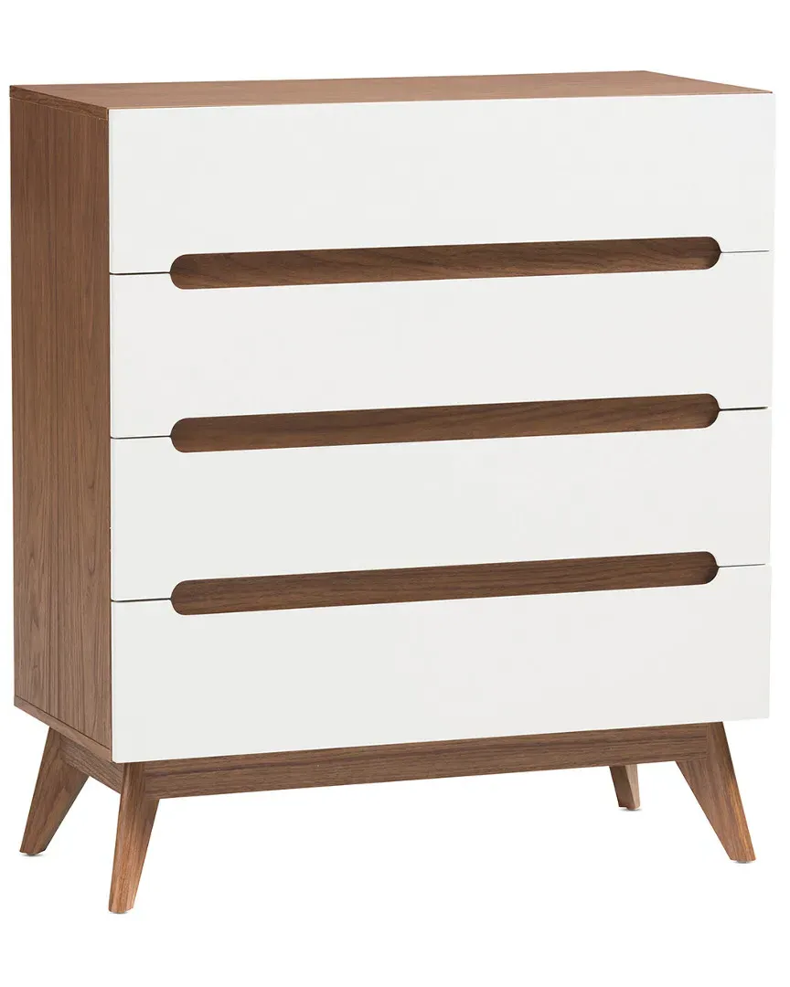Calypso 4-Drawer Storage Chest - White, Walnut image