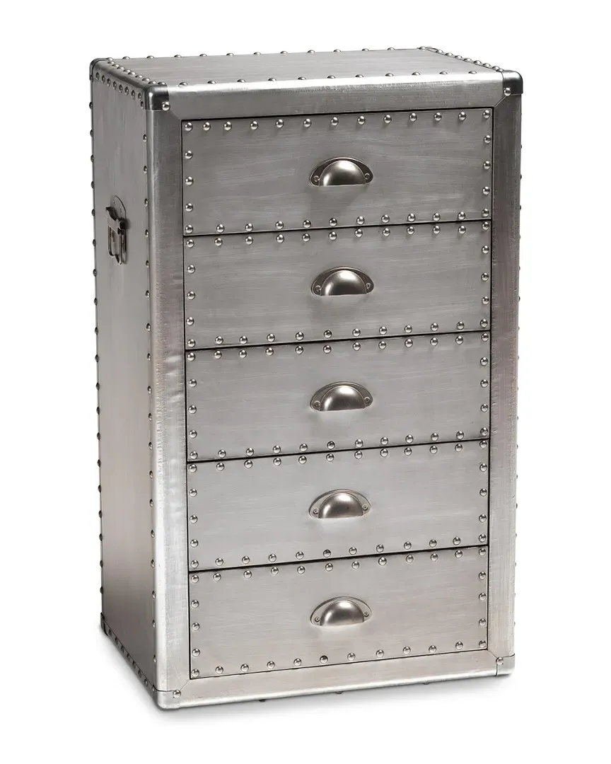 Davet 5-Drawer Accent Chest - Silver, Metal image