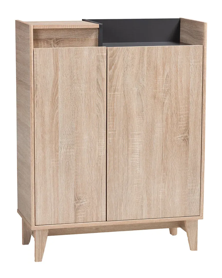 Fella 2-Tone Entryway Shoe Cabinet - Oak Brown, Engineered Wood image