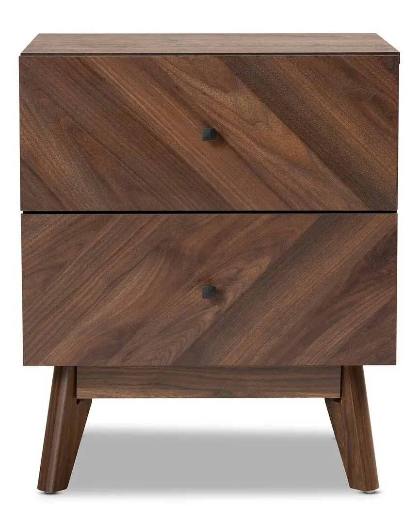 Hartman 2-Drawer Nightstand - Walnut Brown, Wood image
