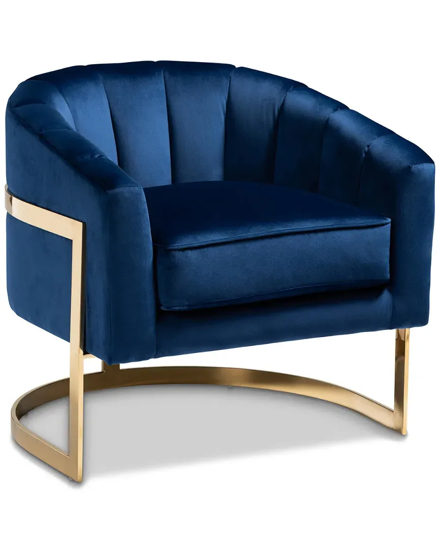 Tomasso Lounge Chair - Dark Royal Blue, Velvet image