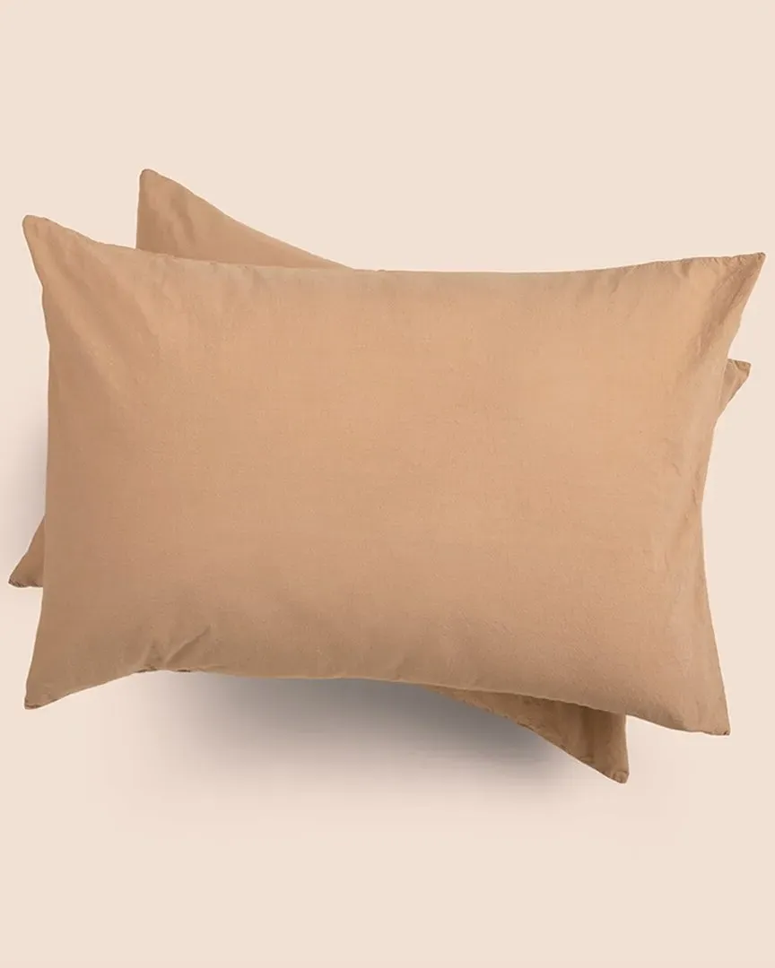 PureCare Garment Washed Percale Pillow Sham Set - Ochre, Cotton