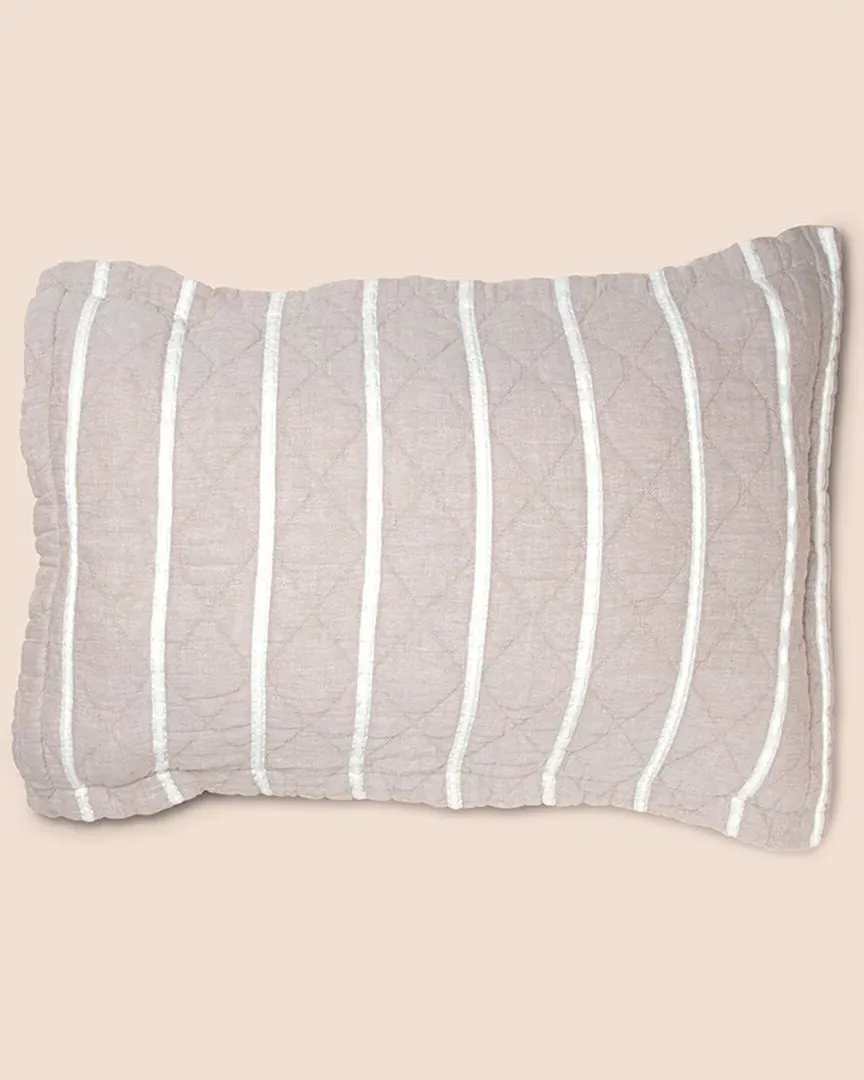 PureCare Heritage Textured Stripe Cotton Pillow Sham - Canyon image