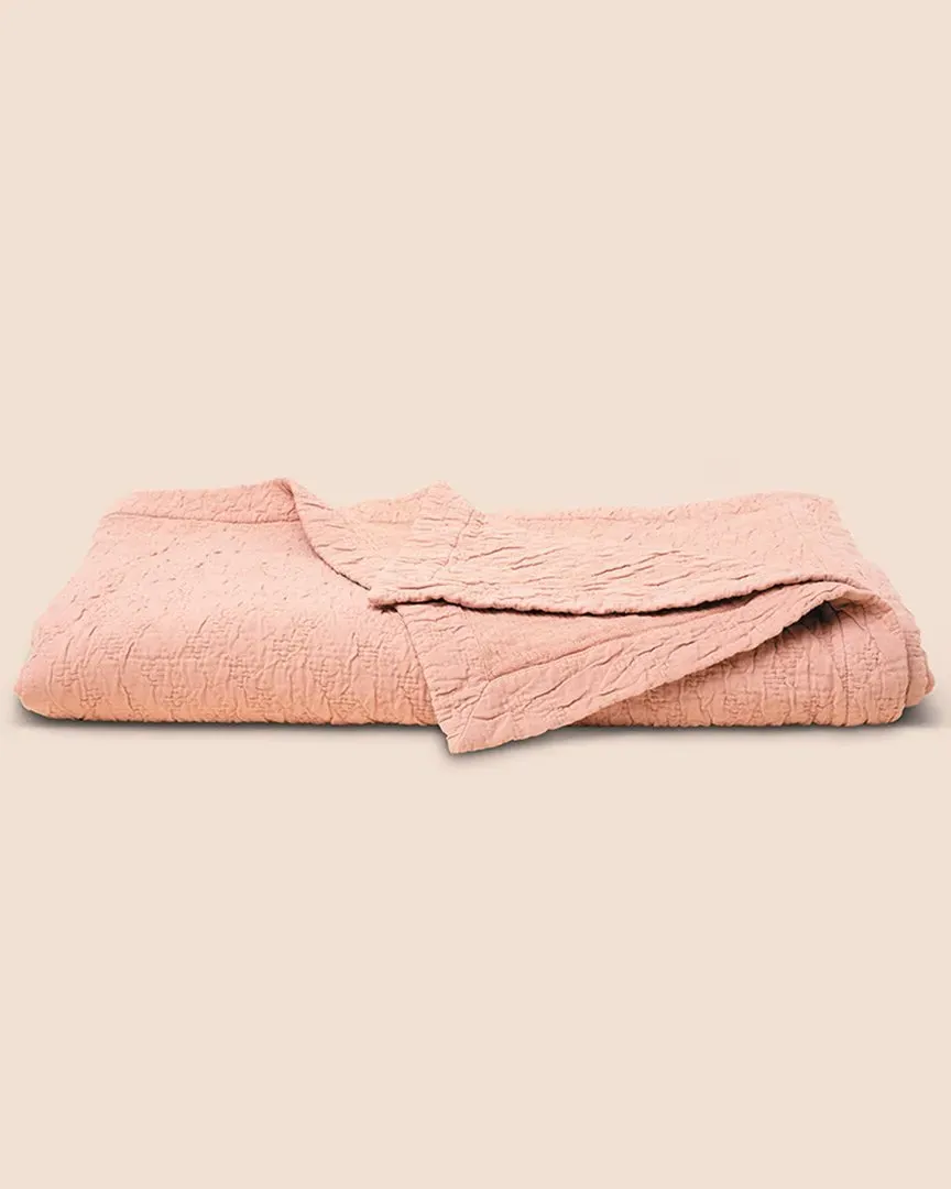 PureCare Wave Cotton Coverlet - Pink