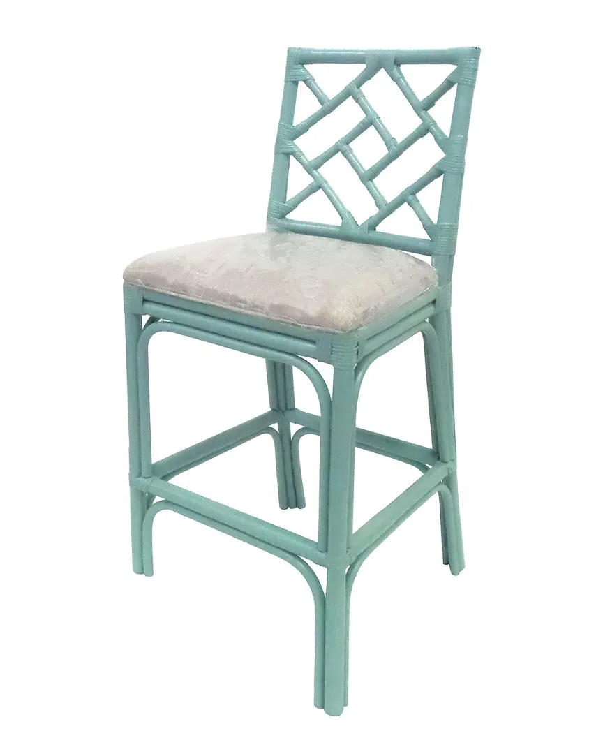 Stacie Rattan Barstool - Sky Blue image