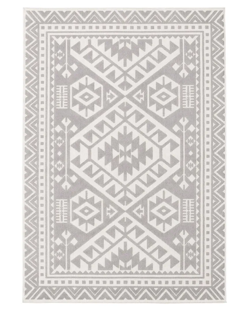 Aaya Indoor/Outdoor Bohemian Rug - Light Grey
