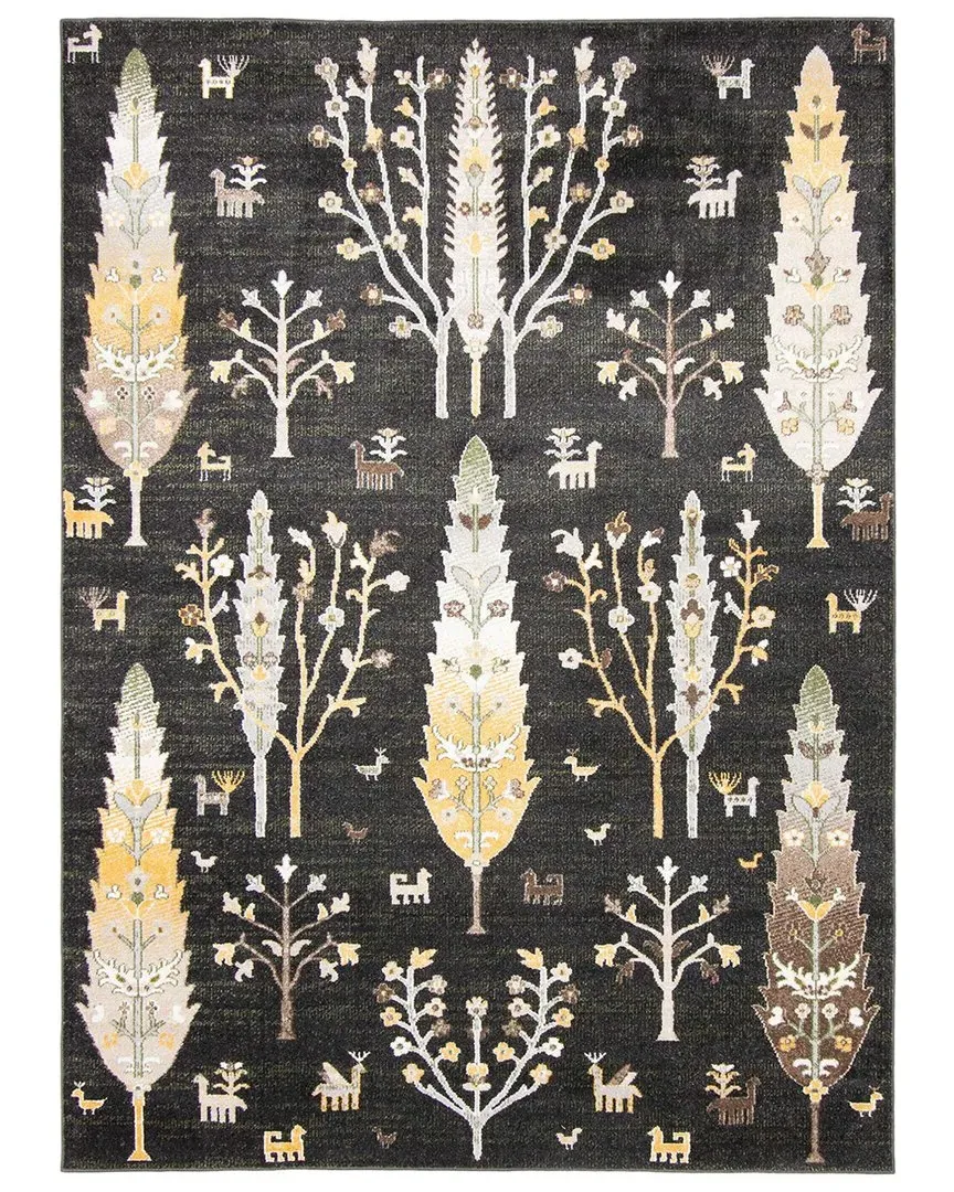 Aqua Pine Washable Rug - Black, Polyester image