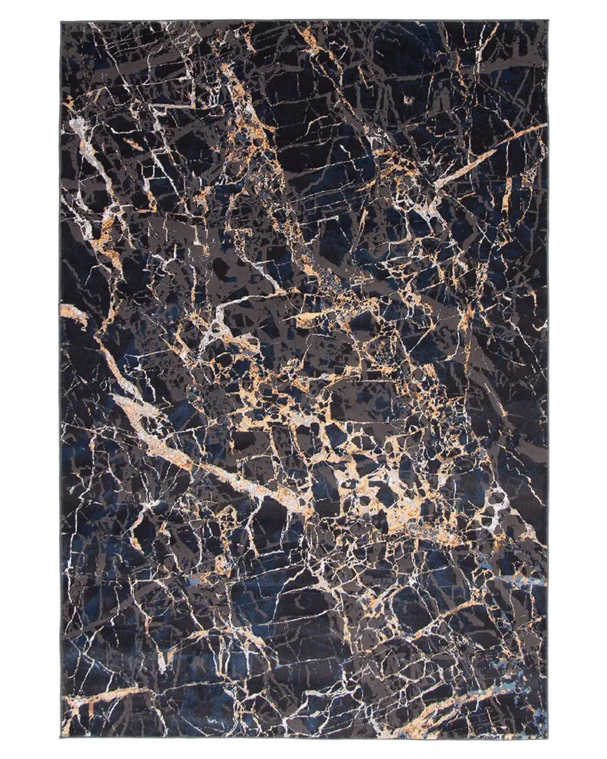 Black Marble Abstract Rug - Black, Polyester image