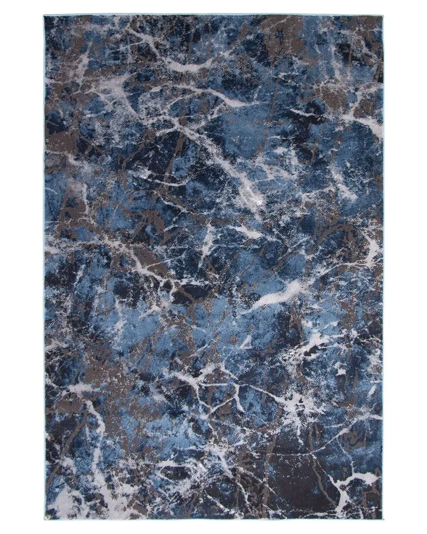 Blue Marble Abstract Rug - Blue image