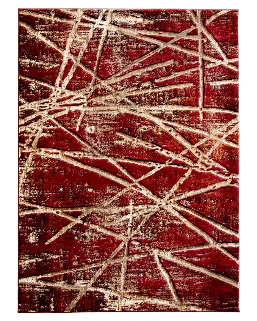Ceyla Abstract Rug - Red, Polypropylene