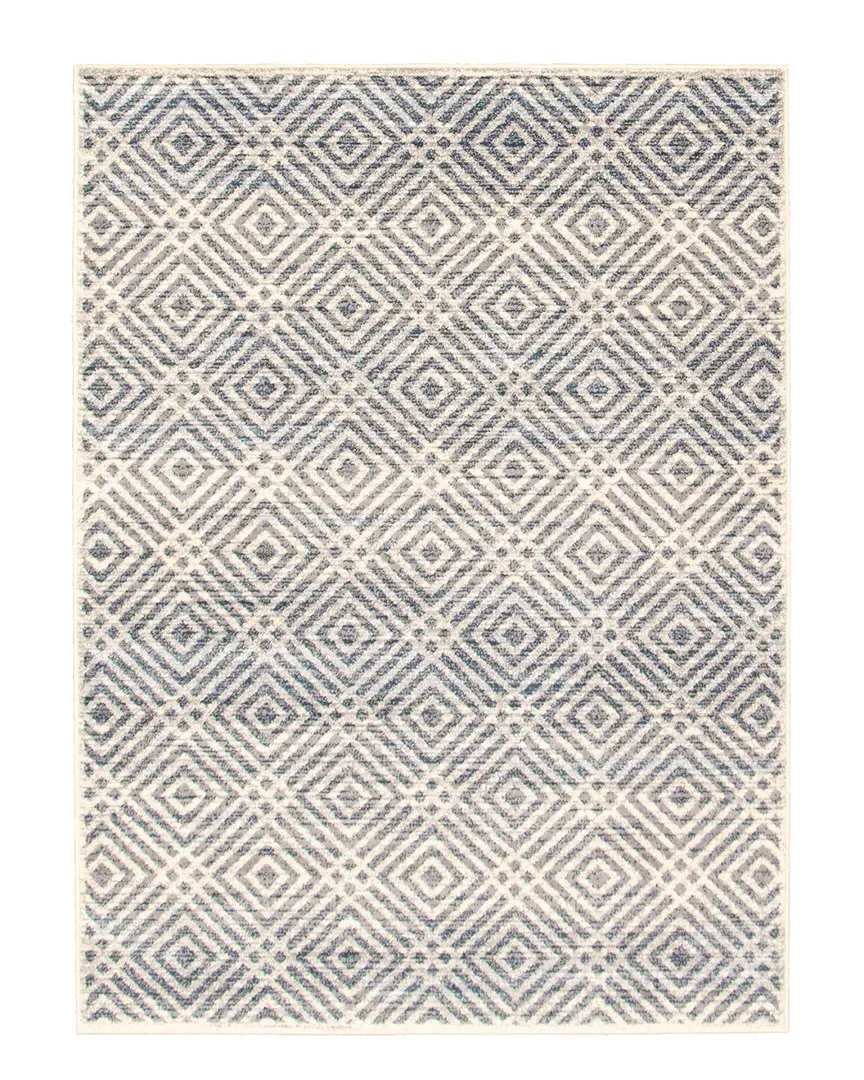 Ember Geometric Rug - Silver Petrol, Polypropylene