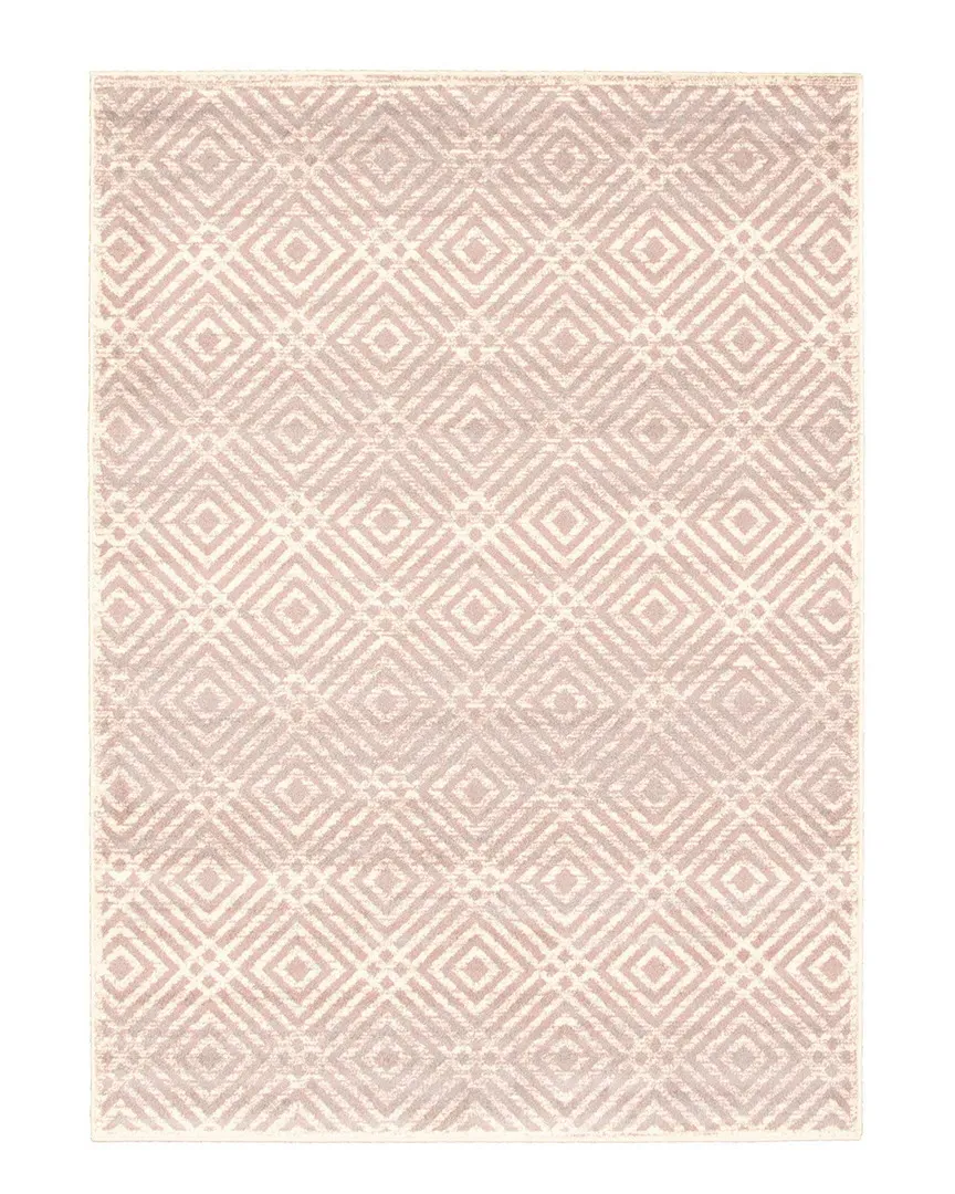 Ember Geometric Rug - Silver Pink, Polypropylene